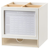 2027 Rotatable Pen Holder Desk Calendar with Schedule Planner & Monthly Notes