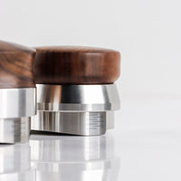 Walnut Stainless Steel Coffee Distributor and Tamper, Adjustable 51/58mm