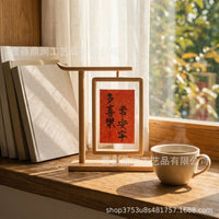 Rotatable Wooden Double-Sided Photo Frame for Desk Display
