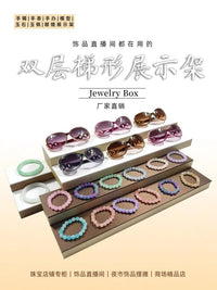 Multi-Layer Display Tray for Jewelry and Collectibles, Tiered Countertop Organizer for Bracelets, Eyeglasses, and Figurines