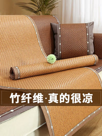 2026 New Rattan Mat Sofa Cushion Summer Cooling Mat Non-slip Leather Sofa Cover High-end Cold-feel Cover Cloth