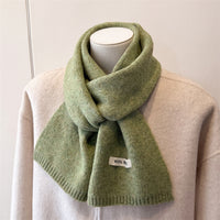 Unisex Solid Color Knitted Scarf Warm Winter Shawl