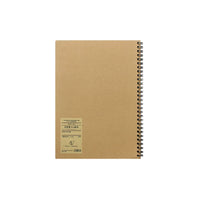 Vintage Kraft Paper Coil Notebook Sketchbook with Grid and Blank Pages