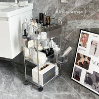 Multi-Layer Acrylic Rolling Storage Cart with Wheels for Kitchen, Bathroom, and Salon