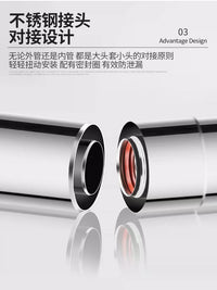 Stainless Steel Double-Layer Flue Pipe for Gas Water Heaters, 100/60mm