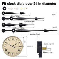 DIY High Torque Quartz Clock Movement Kit with Long Shaft and Metal Hands