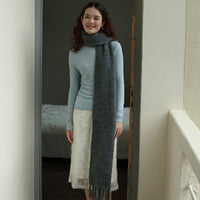 Chunky Knit Loop Scarf for Women, Soft Blended Yarn Neck Warmer