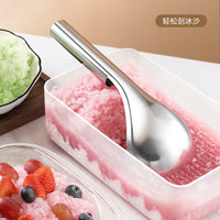 Manual Ice Shaver Spoon Stainless Steel Shaved Ice Machine Household Tool