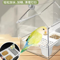 Bird Feeder Bath with Splash Guard for Parakeets Cockatiels Lovebirds