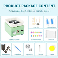 Mini Pottery Wheel Machine for Kids, Electric Desktop Ceramic Art Kit for DIY Clay Craft