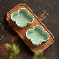 Ceramic Cloud Snack Dish with Compartments for Appetizers and Dried Fruits