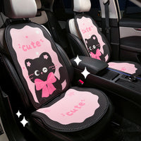 Summer Ice Silk Breathable Car Seat Cushion with Cute Cat Design, Universal Non-Slip