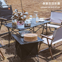 Portable Aluminum Alloy Folding Camping Table and Chair Set for Outdoor Activities
