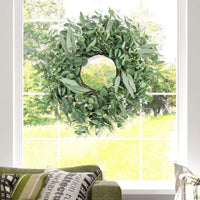 Artificial Eucalyptus Leaf Wreath for Front Door Decor