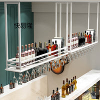 Nordic Gold Iron Wine Rack Vintage Industrial Style Bar Hanging Wine Cabinet Simple Storage Inverted Wine Glass Holder