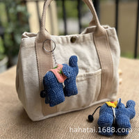 Thai Fabric Elephant Keychain Pendant Southeast Asian Style Hand-Woven Bag Charm
