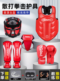 Boxing Protective Gear Set for Kids and Adults - Headgear, Groin Guard, Shin Guards, Chest Protector