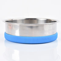 Stainless Steel Pet Bowl with Non-Slip Base for Cats and Dogs, Elevated Design for Neck Protection