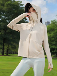 Women's Ice Silk Sun Protection Jacket UV-Resistant Breathable Loose Fit Cardigan for Cycling