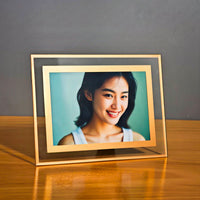 Crystal Clear Glass Photo Frame for Certificates and Pictures, Desktop Display