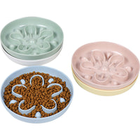 Elevated Pet Slow Feeder Bowl Anti-Vomit Anti-Slip Melamine Cat Food Dish