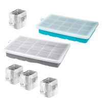 EU Standard Silicone Ice Cube Tray with Lid, 15-Grid Baby Food Storage Container, Household Food-Grade Ice Mold for Kids