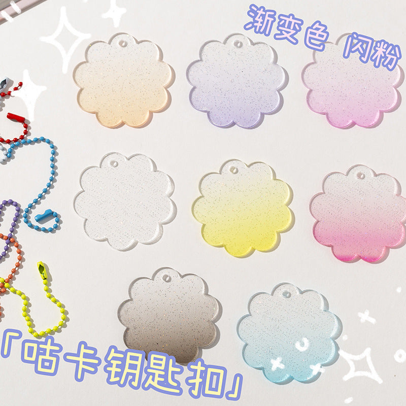 DIY Glitter Gradient Acrylic Keychain Blanks with Chain