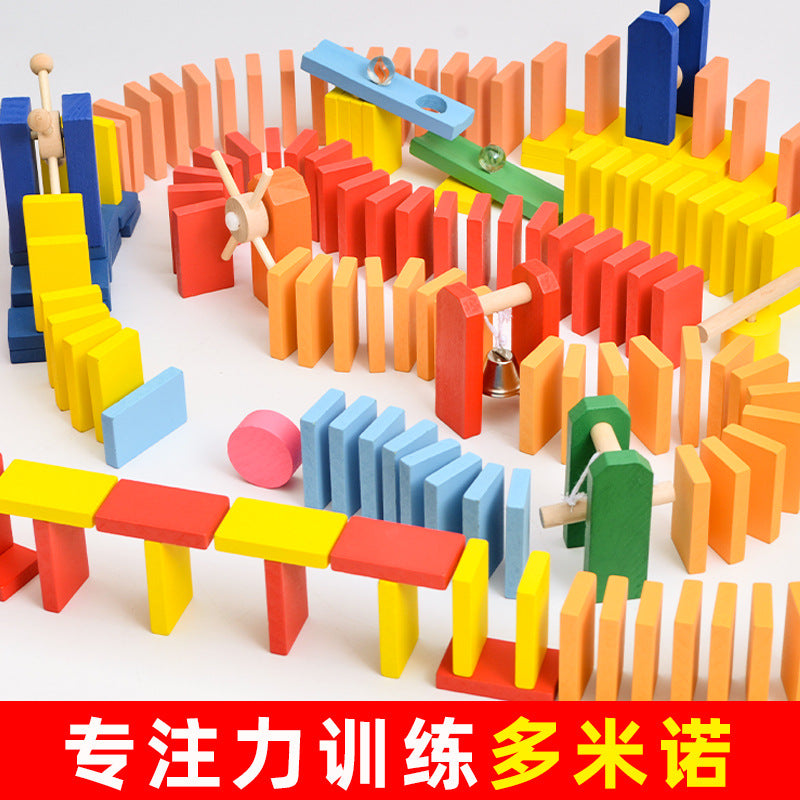 Colorful Building Block Dominoes Set, Educational Toy for Kids