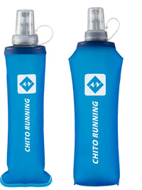 CHITO Collapsible Soft Water Bottle for Outdoor Running & Sports - Silicone Portable Flask 300/500ML