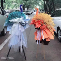 Flocked Peacock Head Model for Floral Arrangements and Decorations