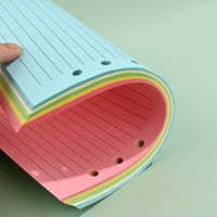 A5/A6 6-Hole Loose Leaf Notebook Refills - Lined, Blank, Grid Pages in Assorted Colors