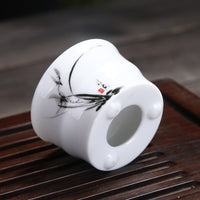 Ceramic Tea Strainer with Glazed Finish for Kung Fu Tea Sets
