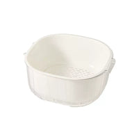 Double-Layer Drain Basket for Fruits and Vegetables, PP Material, Multi-functional Storage and Washing