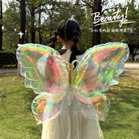 Iridescent Butterfly Wings Balloon for Kids' Birthday Parties & Photo Props