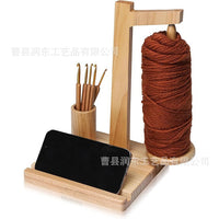 Wooden Rotating Yarn Spool Holder for Knitting and Crocheting