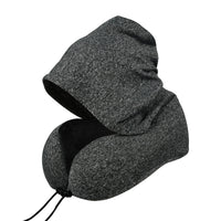 Memory Foam Hooded U-Shaped Neck Pillow for Travel and Car, Removable Washable Cover