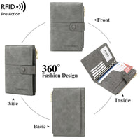 RFID Blocking Passport Holder with Zipper Closure - Multi-functional Travel Document Organizer