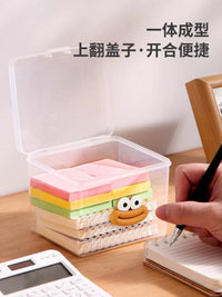 Clear Desktop Storage Box with Lid for Small Items and Stationery