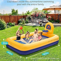 Inflatable Kids' Play Center Pool with Slide for Garden & Indoor Use