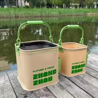 Portable Folding Fishing Bucket Live Fish Container with Handle for Outdoor Angling