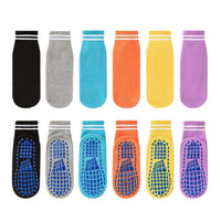 Fleece Lined Non-Slip Trampoline Socks for Adults & Kids - Warm Mid-Calf Indoor Floor Socks