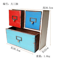 Vintage American Country Style Wooden Storage Cabinet Jewelry Organizer