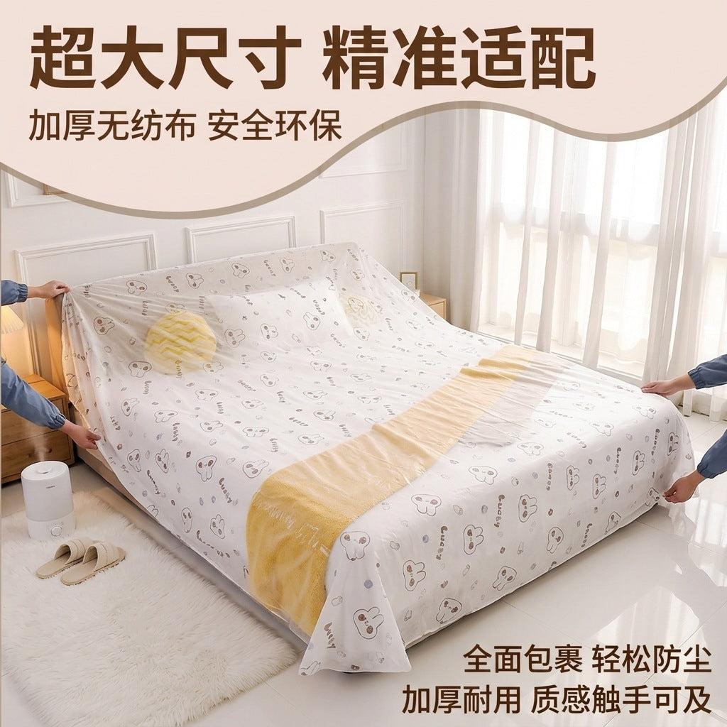 Disposable Non-Woven Dust Cover for Sofa and Bedding, Extra Large Printed Protective Cover for Home and Hotel Use
