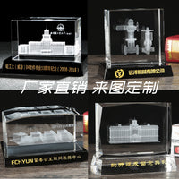 3D Laser Engraved Crystal Souvenir Models - Car, Architecture, Landscape