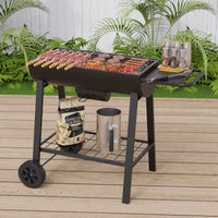 Large Outdoor BBQ Grill Cart for Camping and Picnics - Thickened American Style Barbecue Rack