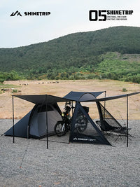 Motorcycle Tunnel Tent for Solo Riders - Lightweight, Waterproof, Sun Protection Outdoor Overnight Shelter