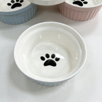 Ceramic Elevated Cat Food and Water Bowls with Anti-Tip Stand for Neck Protection