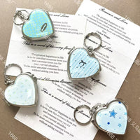 Heart-shaped Alloy Acrylic Keychain with Bow and Mirror for Couples and Friends