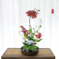Ceramic Ikebana Flower Pot with Kenzan Base for Chinese Floral Art