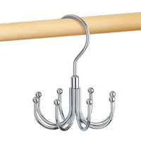 Multi-functional Scarf Hanger with 8-Claw Rotating Hooks, Non-slip Tie Belt Organizer for Wardrobe and Hotel